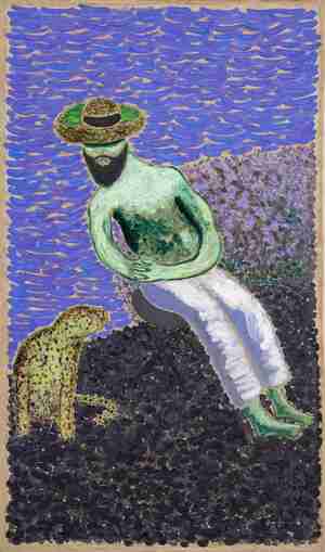 Grgur Akrap Gardener 2023 oil and wax on canvas 210 x 120cm