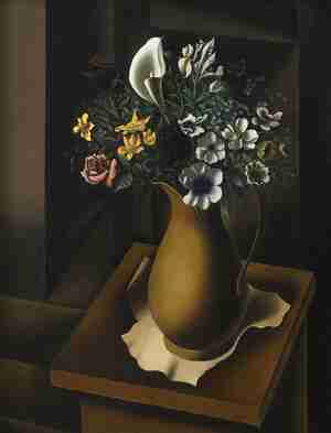 Raoul Hynckes Okergele kan met bloemen 1931 Collectie Museum MORE Gorssel Ruurlo foto Peter Cox