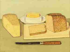 Sal Meijer Stilleven met brood kaas en boter ongedateerd Collectie Museum MORE Gorssel Ruurlo foto Peter Cox