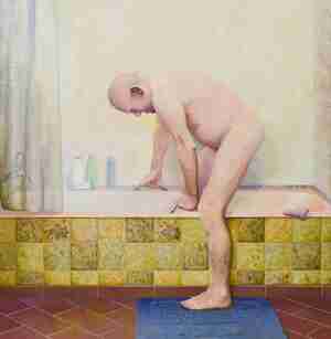 Barend Blankert In bad stappende man 2004 collectie Museum MORE Gorssel Ruurlo foto Peter Cox