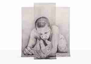 Lise Lou Sore Dragend zelfportret 2024 Collectie Museum MORE Gorssel Ruurlo photo courtesy of the artist Pictoright