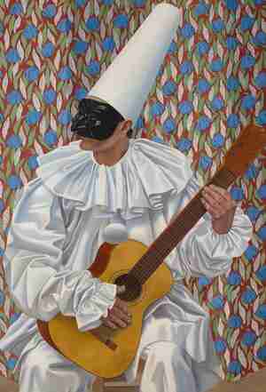Gino Severini Pulcinella met gitaar 1923 olieverf op doek 130 x 89 Collectie Museum Boijmans Van Beuningen Rotterdam foto Studio Tromp Pictoright
