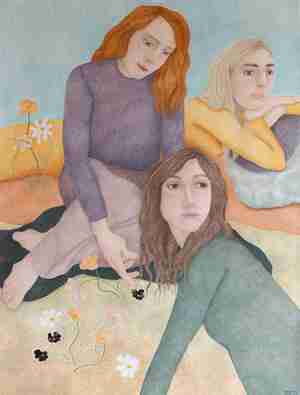 The Garden 2024 aquarelverf pastelpotlood pastelkrijt en houtskool op papier 120 x 90 cm Collectie Kristin Hjellegjerde Gallery